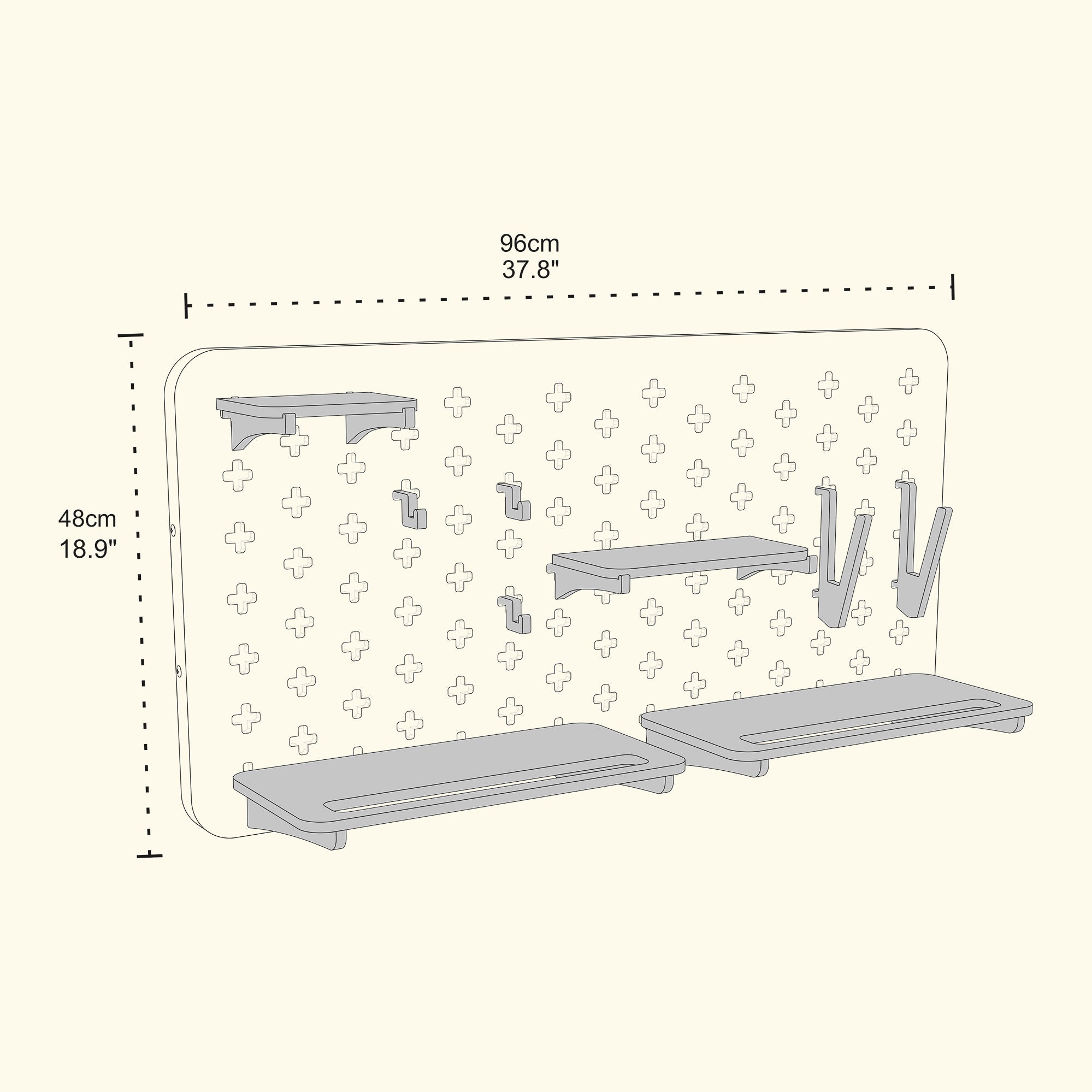 Pegboard / Wall Organizer 48x96cm